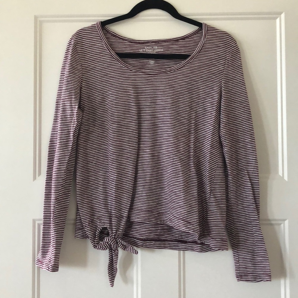 💜Gap long sleeved, boat neck tee